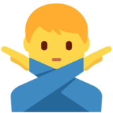 打“不”手势的男人emoji素材一 160x160像素