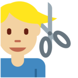 男士理发:中等浅肤色emoji素材一 160x160像素