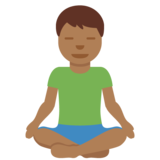 打坐的男人:中黑肤色emoji素材一 160x160像素