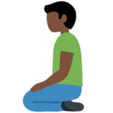 跪着的男人:深色肤色emoji素材一 160x160像素
