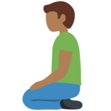 跪男:中黑肤色emoji素材一 160x160像素