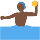 男子水球:深色肤色emoji素材一 160x160像素