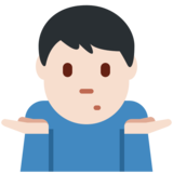 男人耸肩：浅肤色emoji素材一 160x160像素