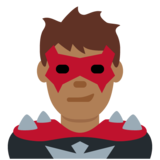 男超级恶棍:中黑肤色emoji素材一 160x160像素