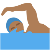 男子游泳:中黑肤色emoji素材一 160x160像素