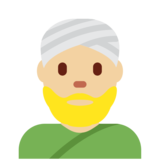 戴头巾的男士:中等浅肤色emoji素材一 160x160像素