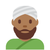 戴头巾的男人:中等深色肤色emoji素材一 160x160像素