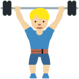 男子举重:中浅肤色emoji素材一 160x160像素
