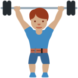 男子举重:中等肤色emoji素材一 160x160像素