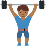 举重:中等深色肤色emoji素材一 160x160像素