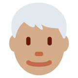 男士:中等肤色,白发emoji素材一 160x160像素