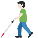拿拐杖的男人：浅肤色emoji素材一 160x160像素