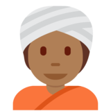 戴头巾的人:中等深色肤色emoji素材一 160x160像素