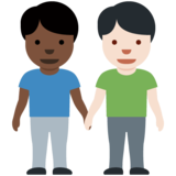 男士牵手:深色肤色,浅色肤色emoji素材一 160x160像素
