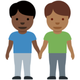 男士牵手:深色肤色,中深色肤色emoji素材一 160x160像素