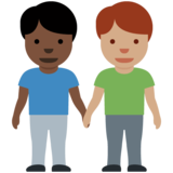 男士牵手:深色肤色,中等肤色emoji素材一 160x160像素