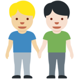 男士牵手:中浅肤色,浅肤色emoji素材一 160x160像素