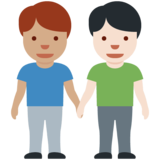 男士牵手:中等肤色,浅肤色emoji素材一 160x160像素