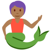 美人鱼:中黑肤色emoji素材一 160x160像素