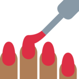 涂指甲油的手:中等深色肤色emoji素材一 160x160像素