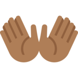 双手张开:中等深色肤色emoji素材一 160x160像素