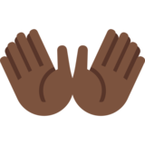 张开双手:深色肤色emoji素材一 160x160像素
