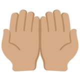 手掌向上：中等肤色emoji素材一 160x160像素