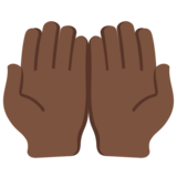 手掌向上:深色肤色emoji素材一 160x160像素