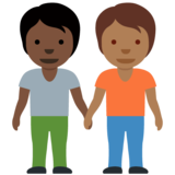 手牵手:深色肤色,中深色肤色emoji素材一 160x160像素
