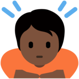 鞠躬:深色肤色emoji素材一 160x160像素