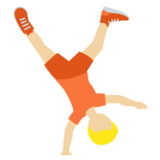 侧手翻的人:中浅肤色emoji素材一 160x160像素