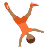 侧手翻的人:中等深色肤色emoji素材一 160x160像素