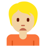 人皱眉:中等浅肤色emoji素材一 160x160像素