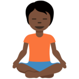 打坐的人:深色肤色emoji素材一 160x160像素