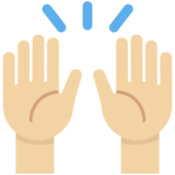 举起手：中等浅肤色emoji素材一 160x160像素