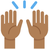 举手:中黑肤色emoji素材一 160x160像素