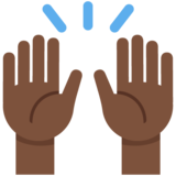 举起手:深色肤色emoji素材一 160x160像素