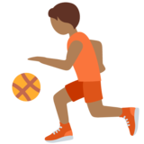 打球的人:中黑肤色emoji素材一 160x160像素
