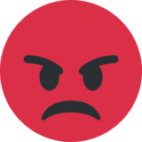 愤怒的红脸emoji素材一 160x160像素
