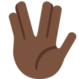 手指分开的手礼:深色肤色emoji素材一 160x160像素