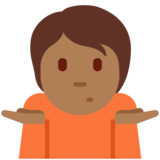 耸肩:中黑肤色emoji素材一 160x160像素