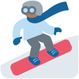 滑雪板:中等深色肤色emoji素材一 160x160像素