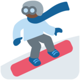 滑雪板:深色肤色emoji素材一 160x160像素