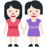 女性牵手:浅肤色emoji素材一 160x160像素