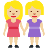 女性牵手:中浅肤色emoji素材一 160x160像素