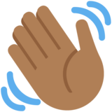 挥手:中黑肤色emoji素材一 160x160像素