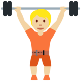 举重:中等浅肤色emoji素材一 160x160像素