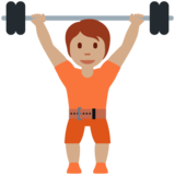 举重:中等肤色emoji素材一 160x160像素