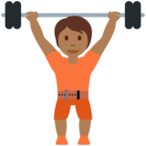 举重:中等深色肤色emoji素材一 160x160像素