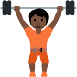 举重人员:深色肤色emoji素材一 160x160像素